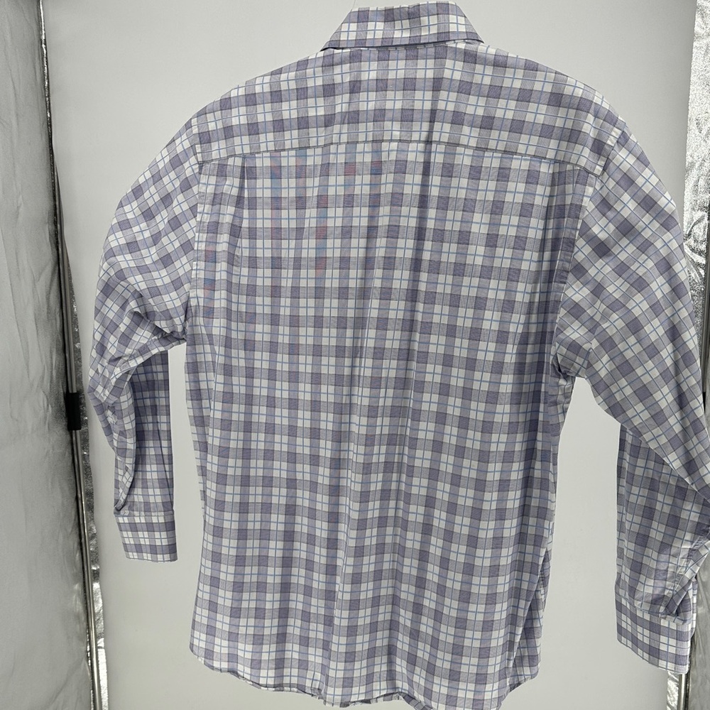 Robert Talbott Men's Checkered Shirt - Blue, White, and Red - Picture 6 of 10